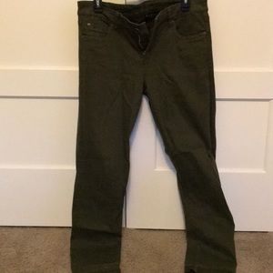 Green skinny jeans